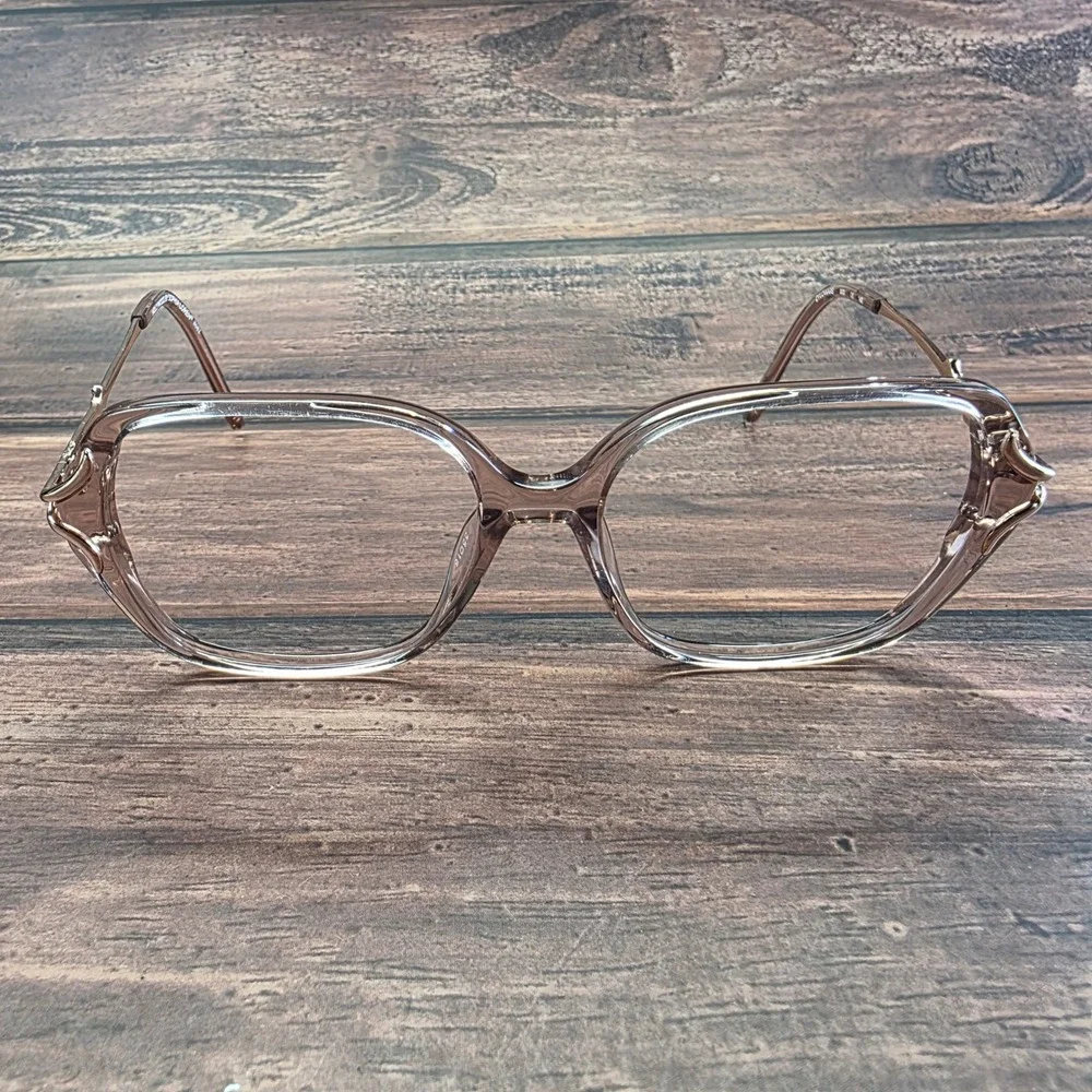 Sophia Loren by Zyloware M087 Eyeglasses Translucent Brown Gold Rhinestone 55-16